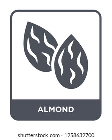 almond icon vector on white background, almond trendy filled icons from Nature collection, almond simple element illustration