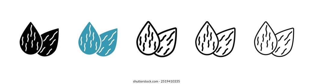 Almond icon vector icon set. EPS 10