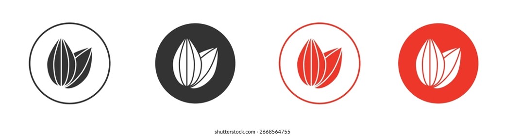 Vector de icono de almendra, símbolo, ilustraciones de logotipo