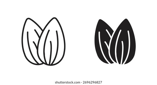 Vector de icono de almendra, símbolo, ilustraciones de logotipo