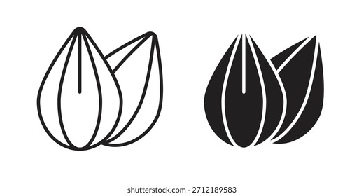 Ícone de amêndoa vetor, Símbolo, ilustrações do logotipo