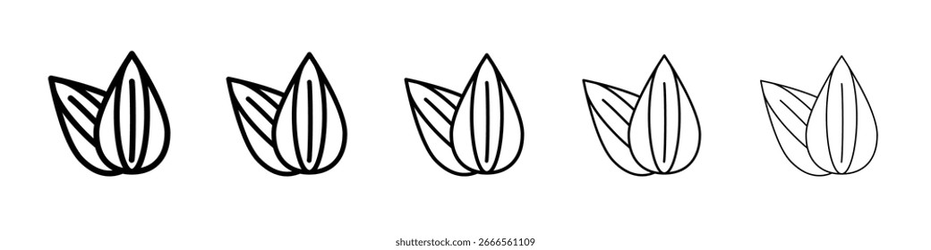 Ícone de amêndoa no estilo da Web. Ilustração vetorial. Eps10