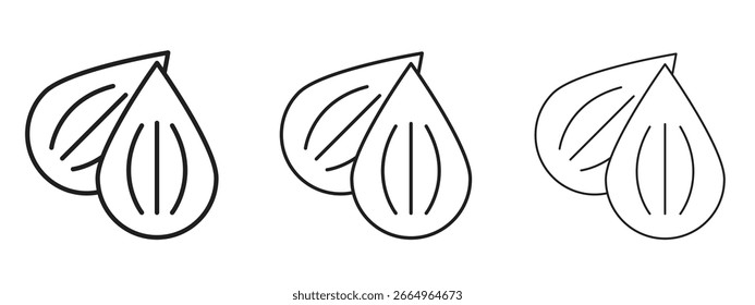 Almond icon for Website or Apps Elements, Logo. Pixel vector graphics