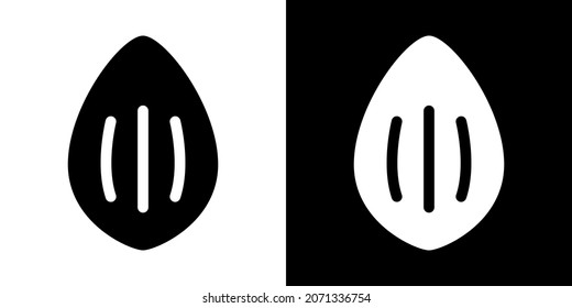 Mandeln. Symbol in der weißen und schwarzen Version.