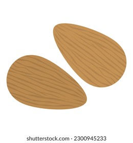 Almendra aislada de fondo blanco. Dibujo de clip de tuercas sabrosas. Ilustración vectorial de caricatura