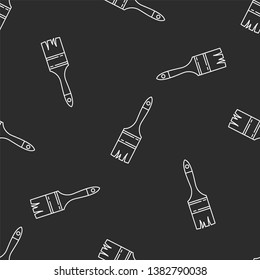 Almond isolated seamless pattern on dark gray almost black background. llustration on the theme of apartment renovation and tools for repair.