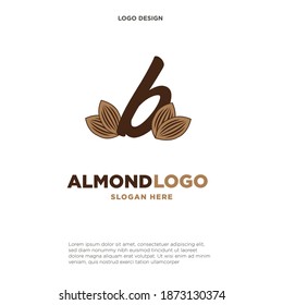 almond letter B logo vector icon symbol design