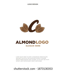 almond letter C logo vector icon symbol design