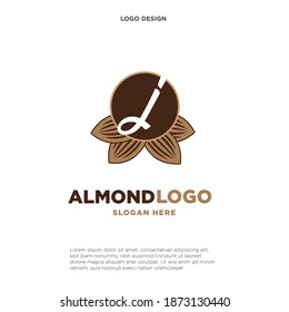 Almond-Buchstabe J Logo Vektorsymbol-Design