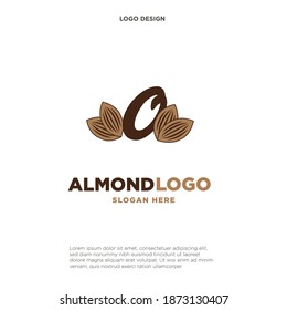 almond letter O logo vector icon symbol design