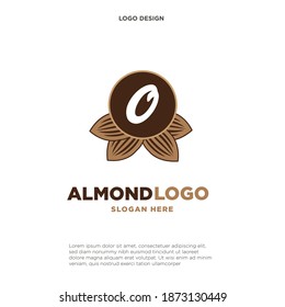 diseño de símbolo del vector del logotipo O de la letra almendra