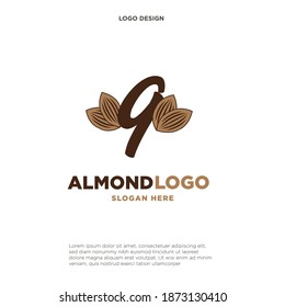 almond letter Q logo vector icon symbol design