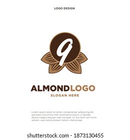almond letter Q logo vector icon symbol design