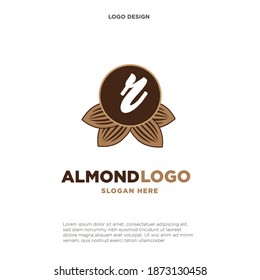 almond letter R logo vector icon symbol design