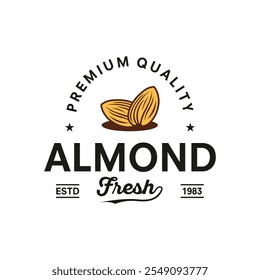 Ilustración vectorial de diseño de logotipo de almendra