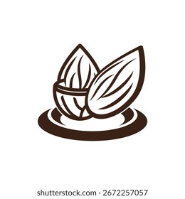 Almond logo design vector illustration