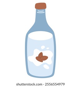 Almond milk in a cartoon bottle