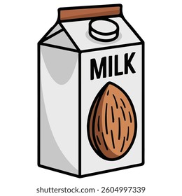 Almond milk icon isolated vector illustration on white background