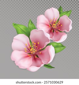 Almond milk, nuts and flower on gray background. Vector illustration
