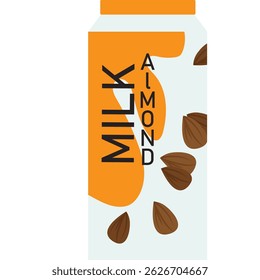 almond milk pack vector icon isolated on white