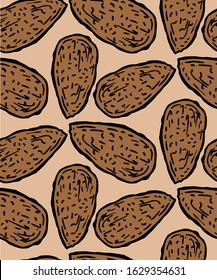  Almond milk pattern quotes for banner, logo and packaging design. Organic nutrition healthy food. Phrases about dairy product. Vector illustration
