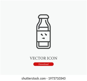Almond milk vector icon.  Editable stroke. Symbol in Line Art Style for Design, Presentation, Website or Apps Elements. Pixel vector graphics - Vector