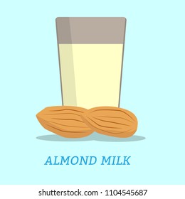 almond milk vector illustration