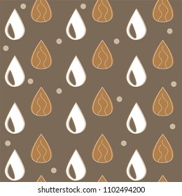 Almond milk - vector set of design elements and pattern for packaging background in linear style