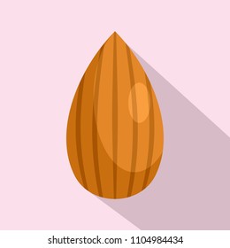 Almond nut icon. Flat illustration of almond nut vector icon for web design