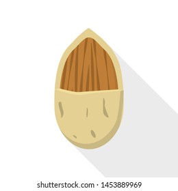Almond nut icon. Flat illustration of almond nut vector icon for web design