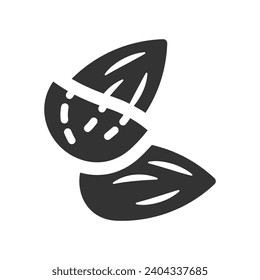 Icono de nuez de almendra, gráficos vectoriales