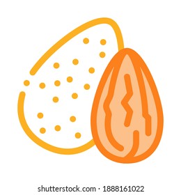 Symbol für Mandelmutter, Vektorgrafik. Mandelmutter-Schild. Illustration von Farbzeichen