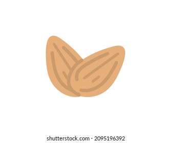 almond nut illustration. nuts. flat cartoon style. vector design. element
