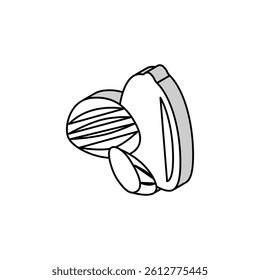 almond nut isometric icon vector. almond nut sign. isolated symbol illustration
