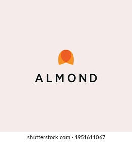 Almond nut logo vector design