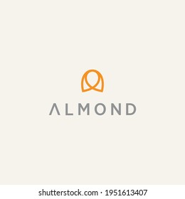 Almond Nut Logo Vector Design
