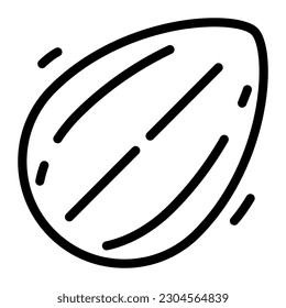 Almond Nut Simple Line Icon Logo Symbol