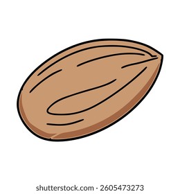 almond nut snack nature food healthy flat color vector illustration template design