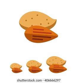 Almond nuts icon