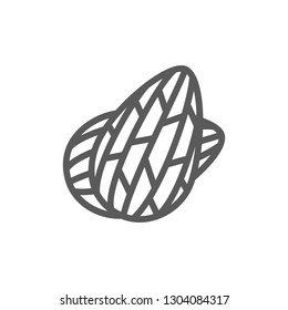 Almond nuts line icon.