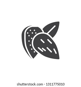 Almond nuts vector icon. filled flat sign for mobile concept and web design. Almond allergy food simple glyph icon. Symbol, logo illustration. Pixel perfect vector graphics