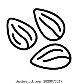 Almond nuts vector illustration organic snacks food ingredients isolated on white background art.