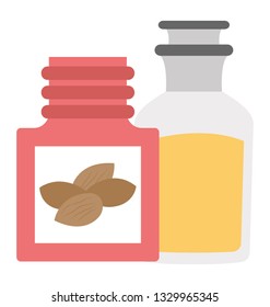 Almond oil flat icon vector 