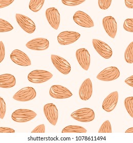 Almond on cream color background.