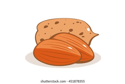 almond on a white background