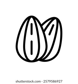 Almond Outline Icon. Almond Icon