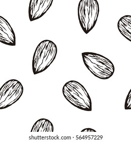 Almond pattern. Vector seamless background ready for printing on textile and other seamless design.