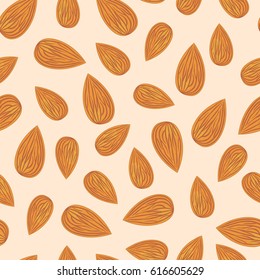 Almond Seamless Pattern, Vector