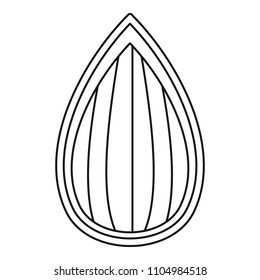 Almond shell icon. Outline illustration of almond shell vector icon for web design isolated on white background