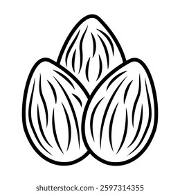 almond sign symbol vector flat icon